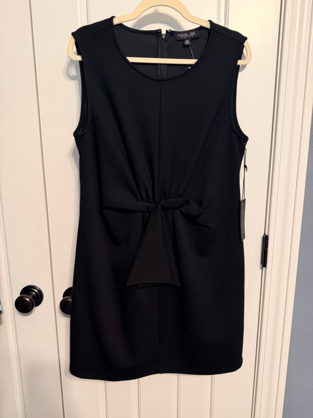 Rachel Zoe Black Sleeveless Tie-Front Mini Dress